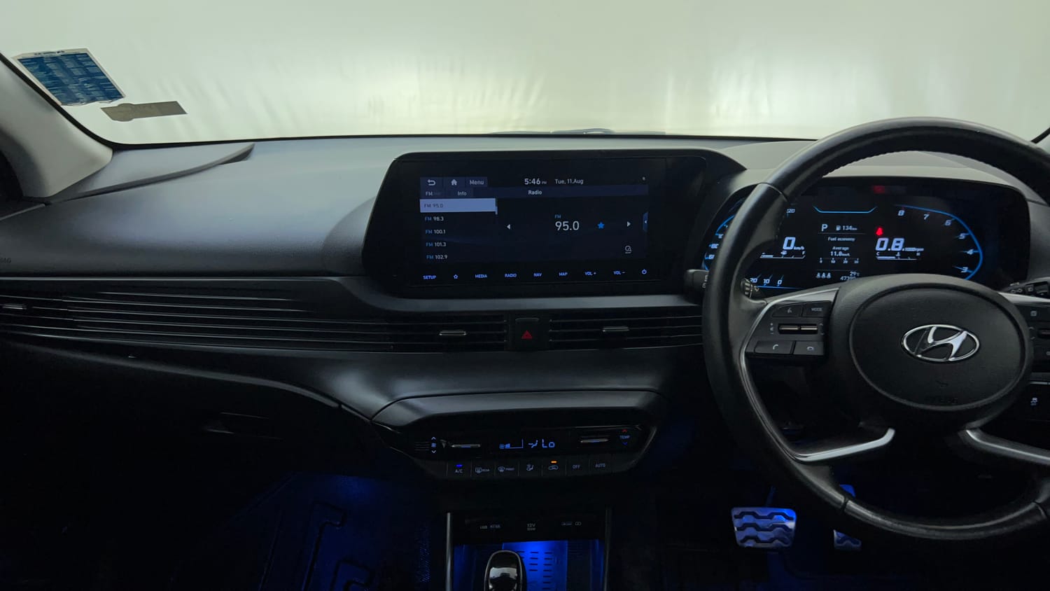 Used 2023 Hyundai New i20 Asta (O) 1.0 Turbo DCT Petrol Automatic interior MUSIC SYSTEM & AC CONTROL VIEW