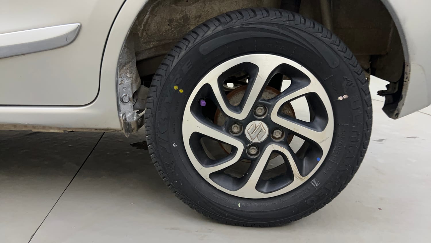 Used 2023 Maruti Suzuki Alto K10 VXi Petrol Manual tyres LEFT REAR TYRE RIM VIEW