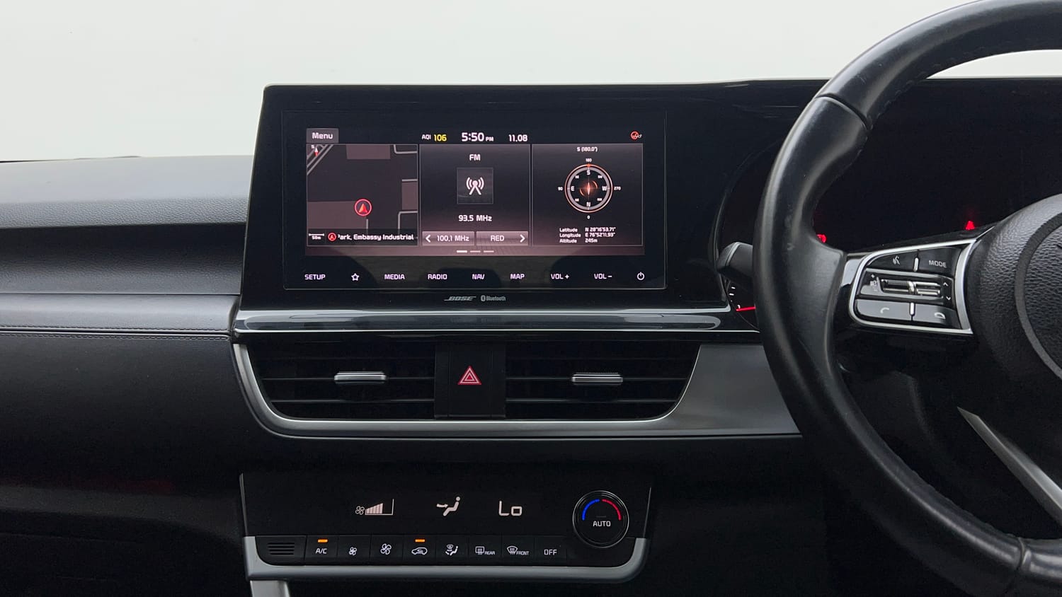 Used 2022 Kia Seltos X Line 1.4 DCT Petrol Automatic interior MUSIC SYSTEM & AC CONTROL VIEW