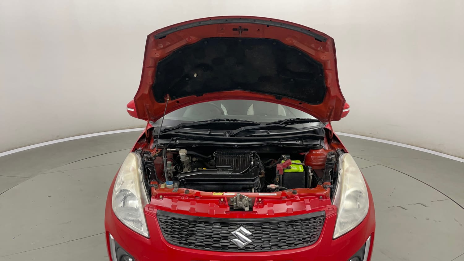 Used 2015 Maruti Suzuki Swift VXi Petrol Manual engine ENGINE & BONNET OPEN FRONT VIEW