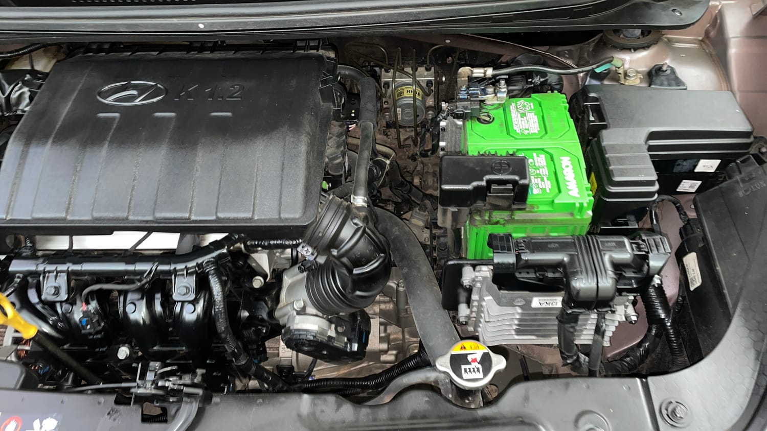 Used 2020 Hyundai Aura SX Plus 1.2 AMT Petrol Petrol Automatic engine ENGINE LEFT SIDE VIEW