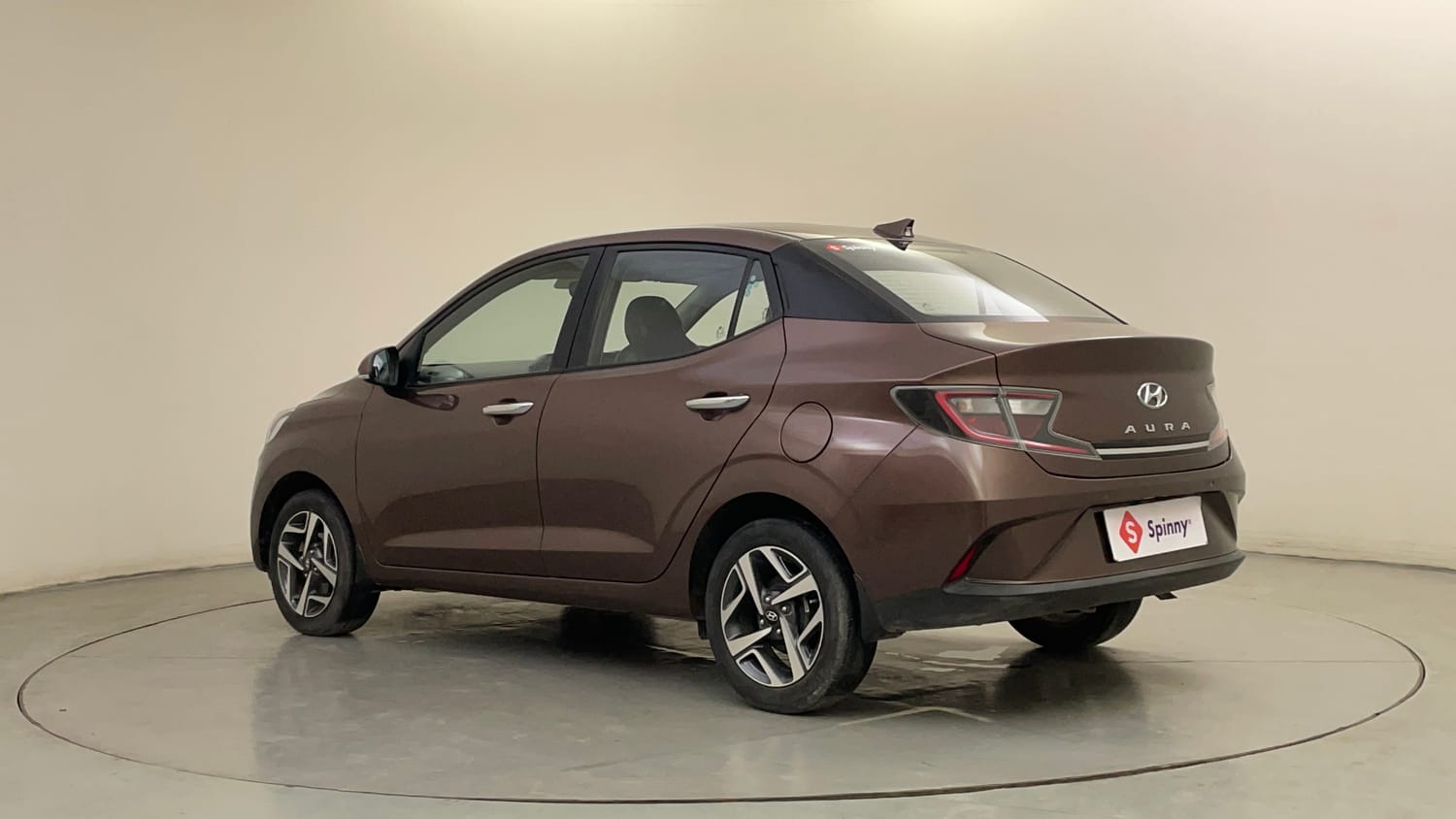 Used 2020 Hyundai Aura SX Plus 1.2 AMT Petrol Petrol Automatic exterior LEFT REAR CORNER VIEW