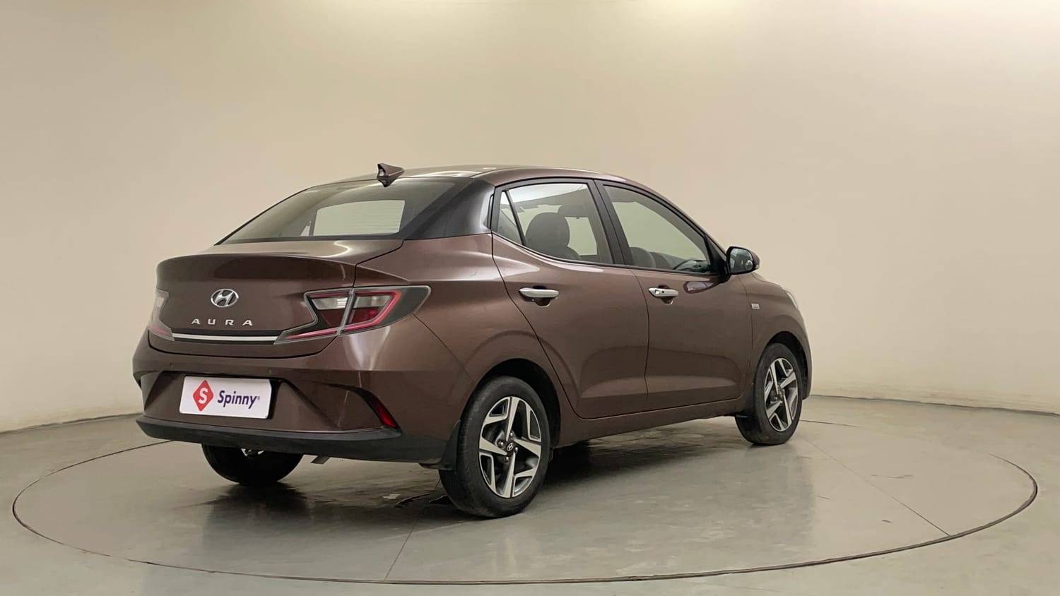 Used 2020 Hyundai Aura SX Plus 1.2 AMT Petrol Petrol Automatic exterior RIGHT REAR CORNER VIEW