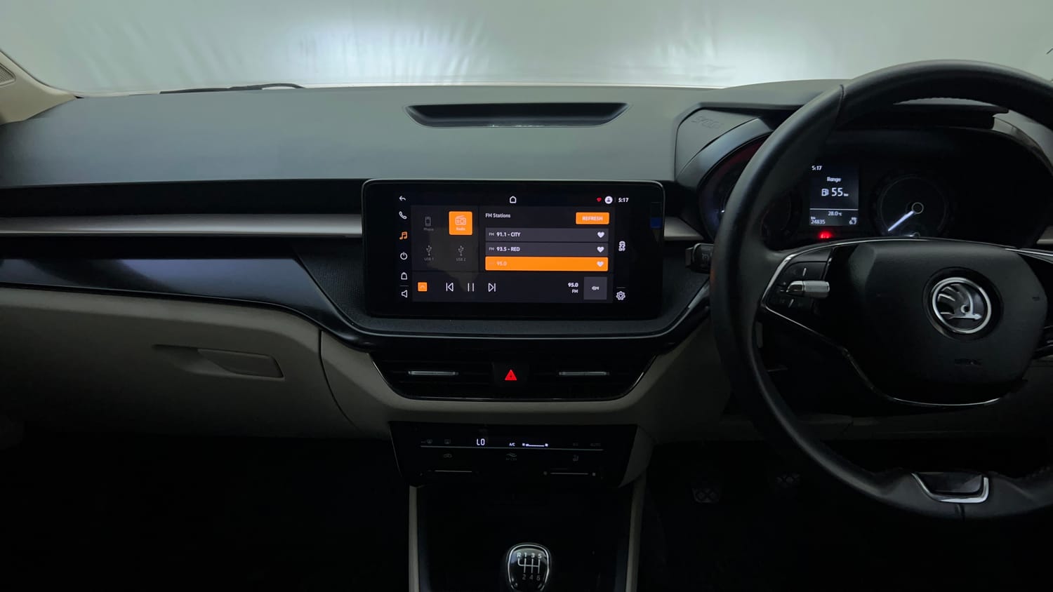 Used 2024 Skoda Slavia Ambition 1.0L TSI MT Petrol Manual interior MUSIC SYSTEM & AC CONTROL VIEW