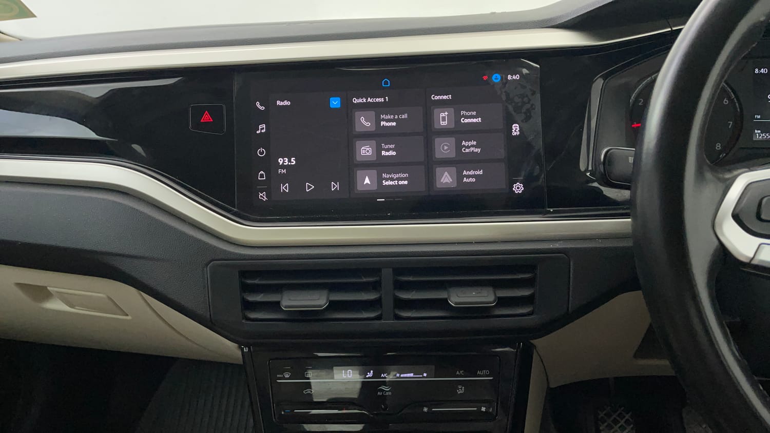 Used 2023 Volkswagen Virtus Highline 1.0 TSI MT Petrol Manual interior MUSIC SYSTEM & AC CONTROL VIEW