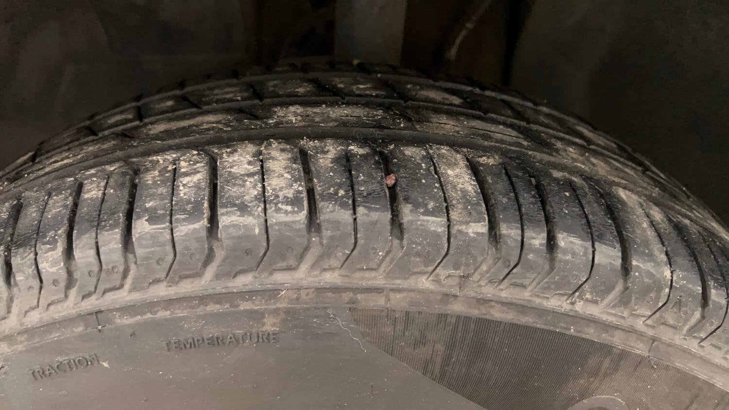 Used 2023 Tata Punch Adventure AMT Petrol Automatic tyres LEFT FRONT TYRE TREAD VIEW
