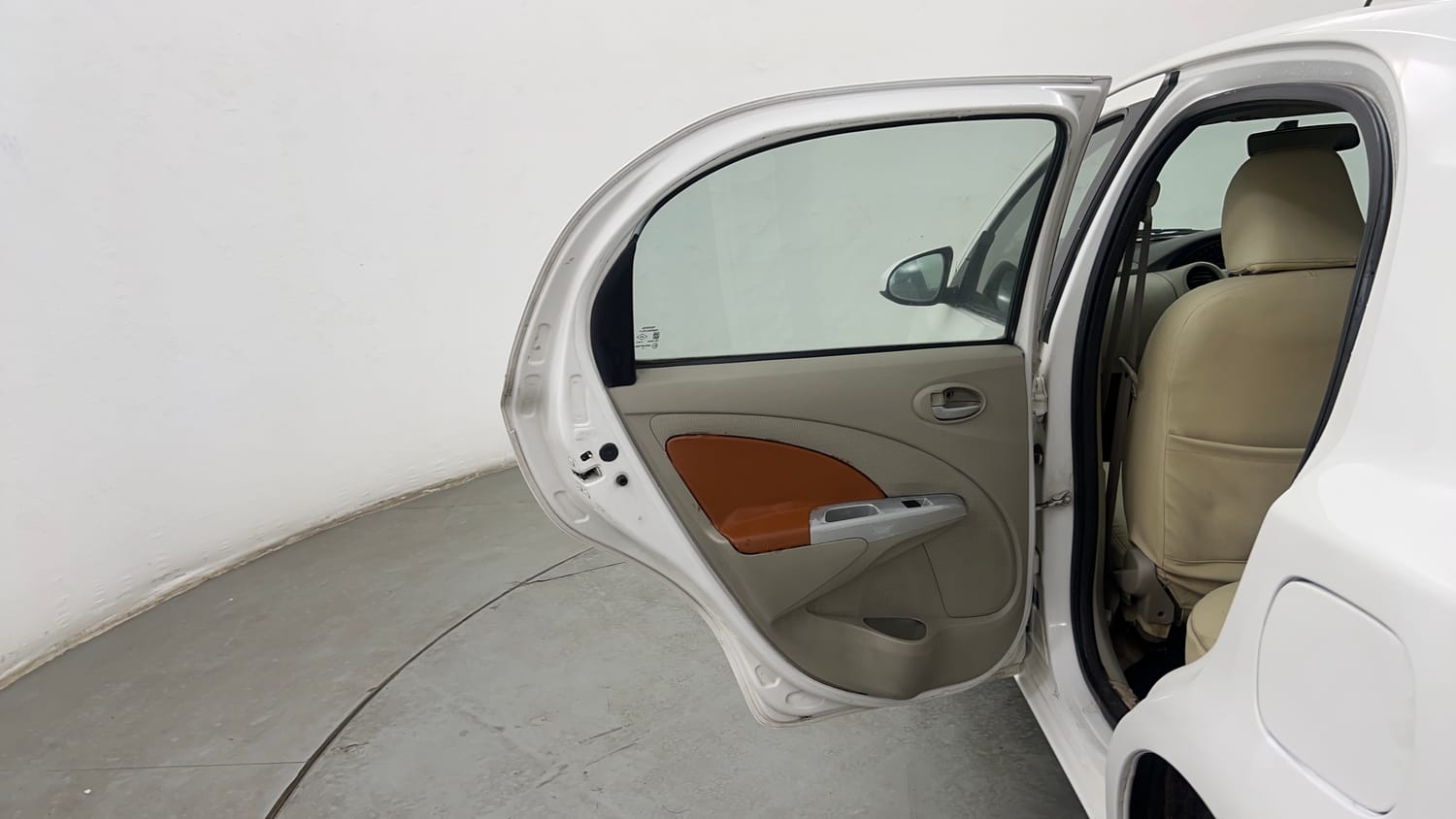Used 2014 Toyota Etios Liva GD Diesel Manual interior LEFT REAR DOOR OPEN VIEW