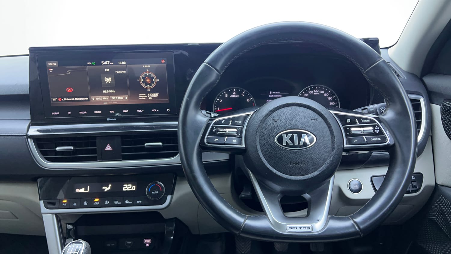 Used 2021 Kia Seltos HTX 1.5 Petrol Manual interior STEERING VIEW