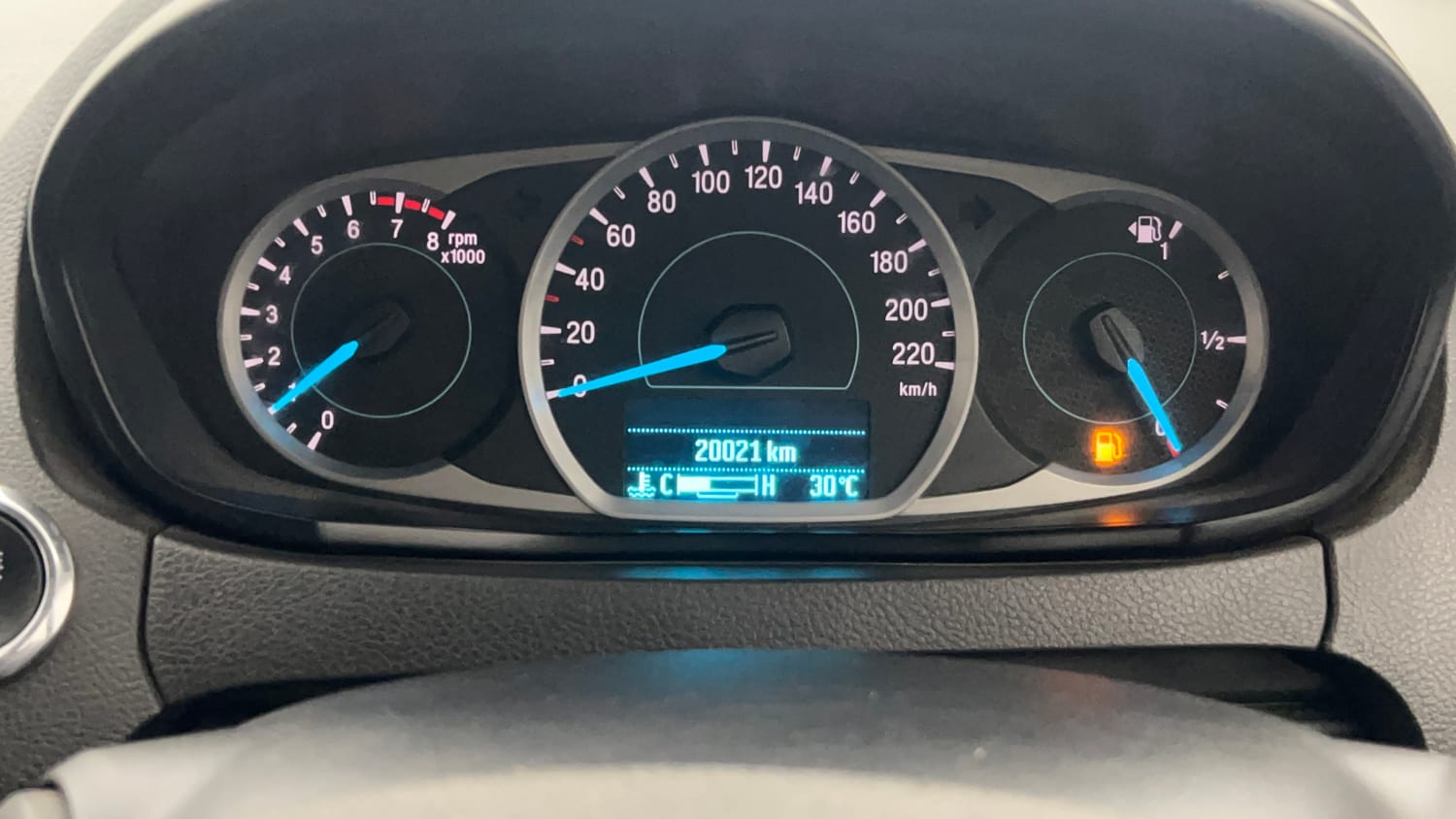 Used 2020 Ford Figo Titanium 1.2 Ti-VCT MT Petrol Manual interior CLUSTERMETER VIEW