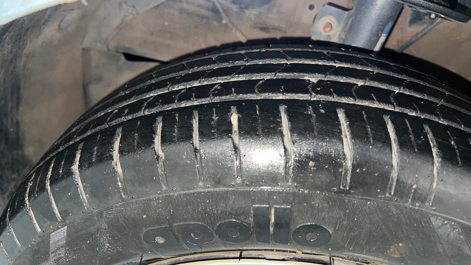 Used 2023 Maruti Suzuki Baleno Delta MT Petrol Manual tyres LEFT FRONT TYRE TREAD VIEW