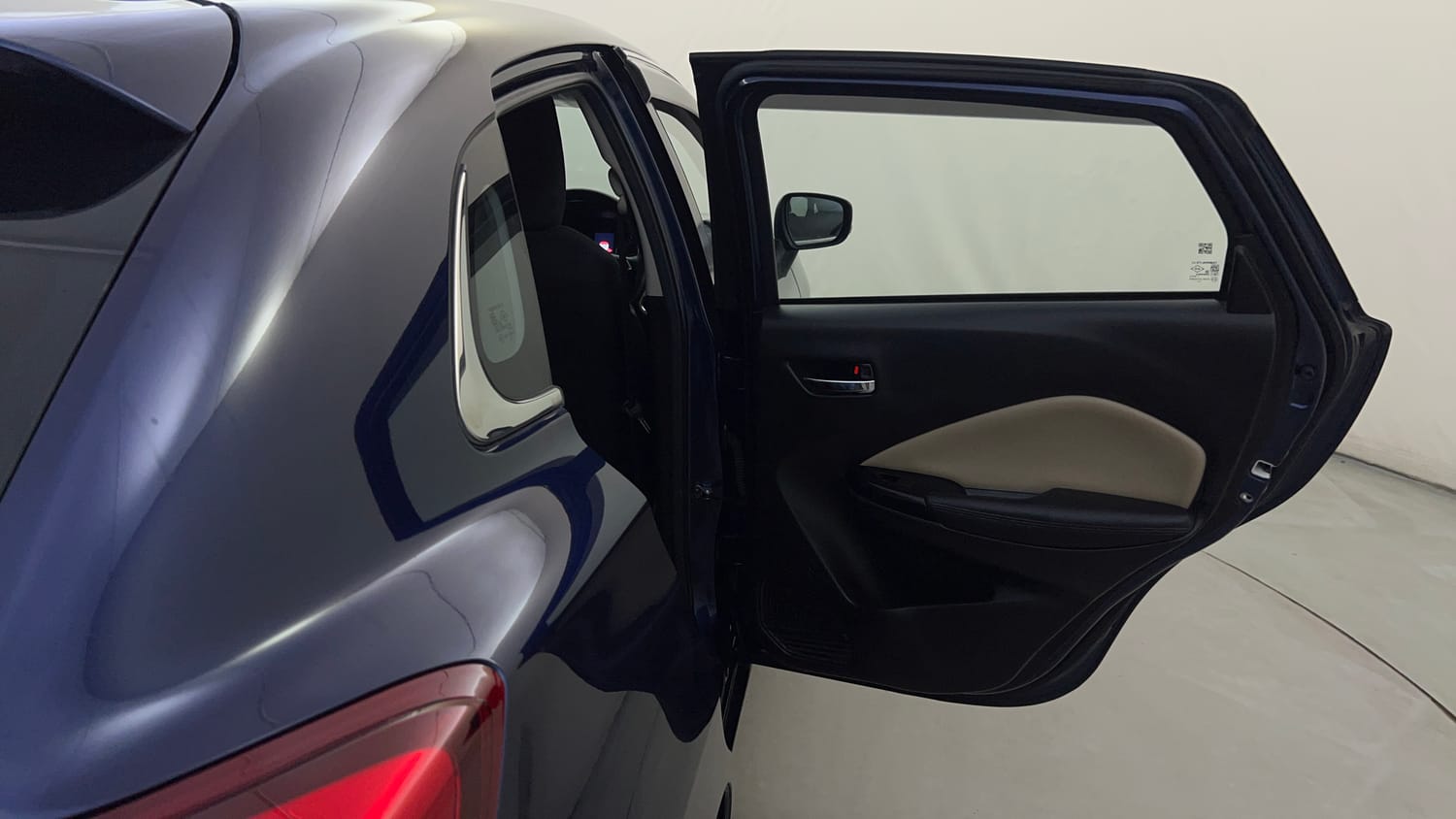 Used 2023 Toyota Glanza G Petrol Manual interior RIGHT REAR DOOR OPEN VIEW