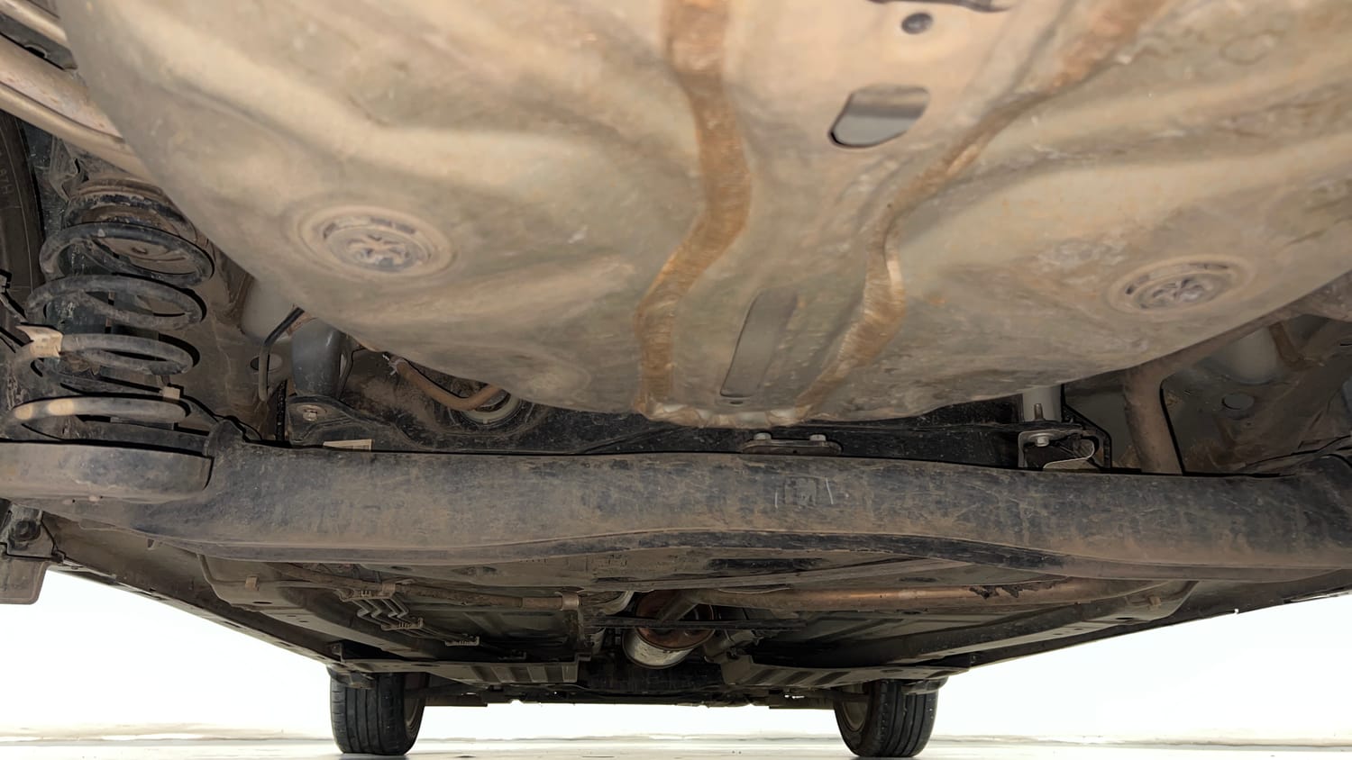 Used 2023 Toyota Glanza G Petrol Manual extra REAR UNDERBODY VIEW (TAKEN FROM REAR)