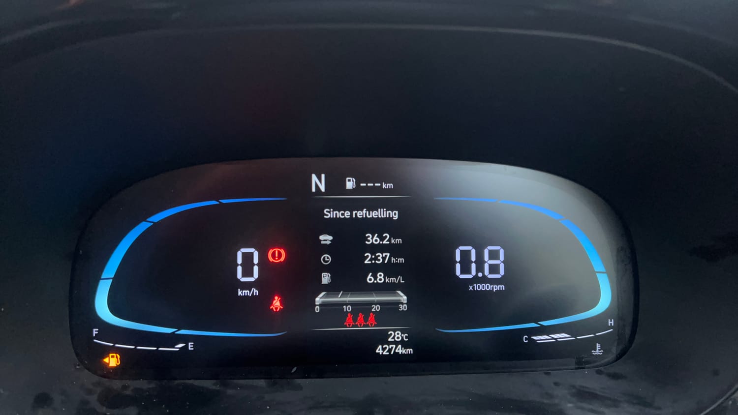 Used 2024 Hyundai Exter SX (O) Connect 1.2 AMT Petrol Automatic interior CLUSTERMETER VIEW