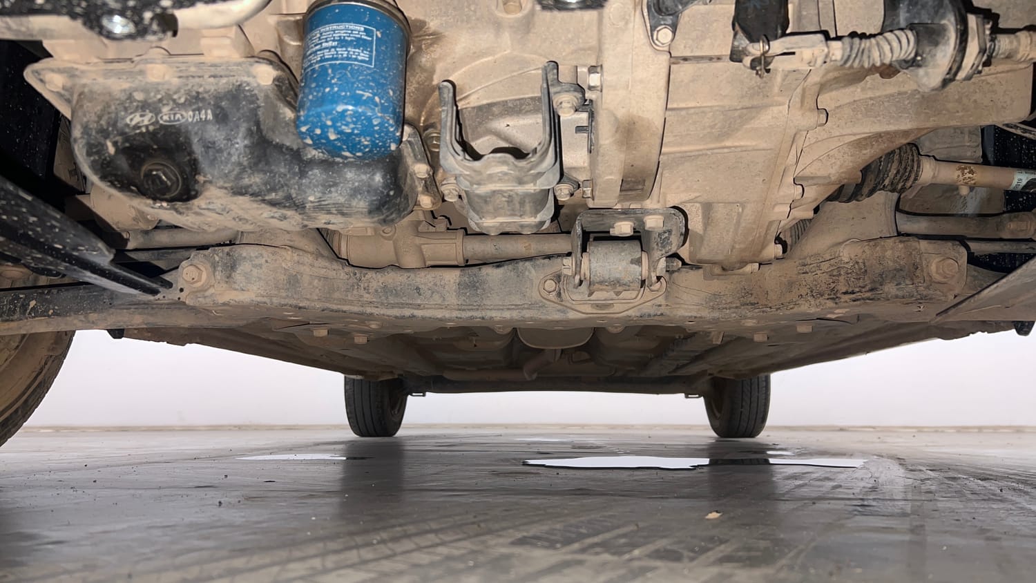 Used 2019 Hyundai Grand i10 Magna 1.2 Kappa VTVT Petrol Manual extra FRONT LEFT UNDERBODY VIEW
