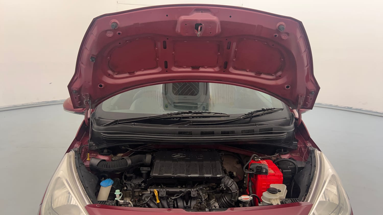 Used 2015 Hyundai Grand i10 Sportz 1.2 Kappa VTVT Petrol Manual engine ENGINE & BONNET OPEN FRONT VIEW