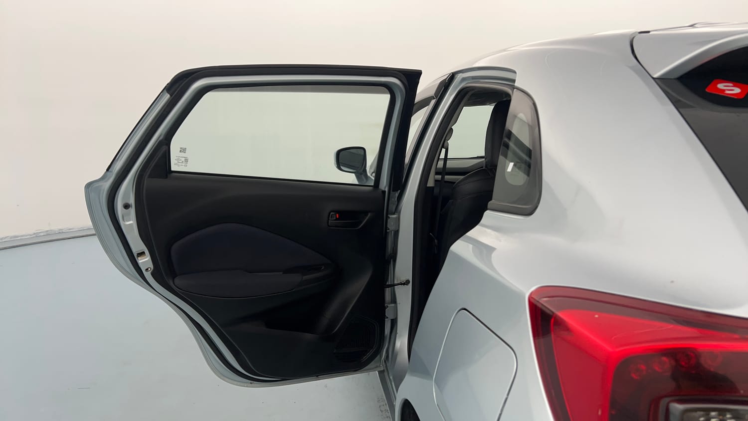 Used 2023 Maruti Suzuki Baleno Delta MT Petrol Manual interior LEFT REAR DOOR OPEN VIEW