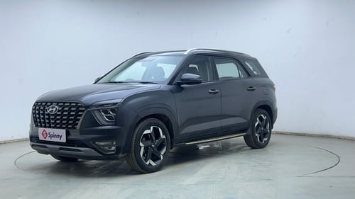 Used 2022 Hyundai Alcazar Signature (O) 6 STR 2.0 Petrol AT Petrol Automatic exterior LEFT FRONT CORNER VIEW