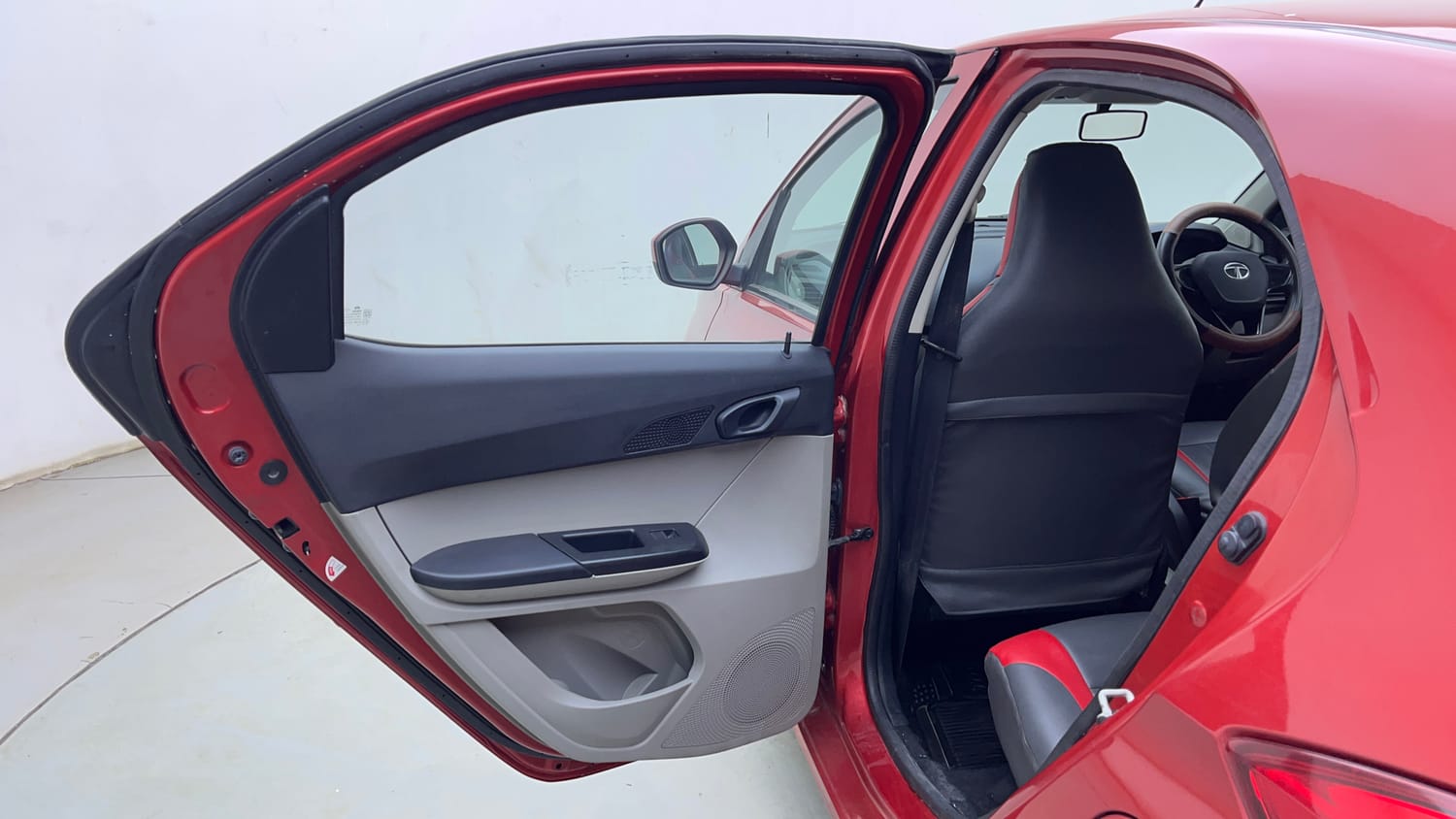 Used 2018 Tata Tiago Revotron XT Petrol Manual interior LEFT REAR DOOR OPEN VIEW