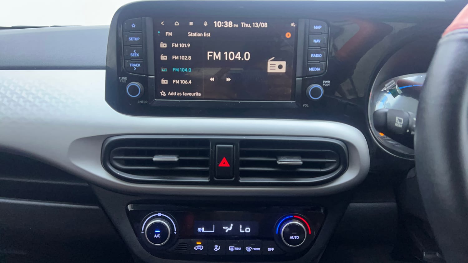 Used 2024 Hyundai Exter SX (O) Connect 1.2 AMT Petrol Automatic interior MUSIC SYSTEM & AC CONTROL VIEW