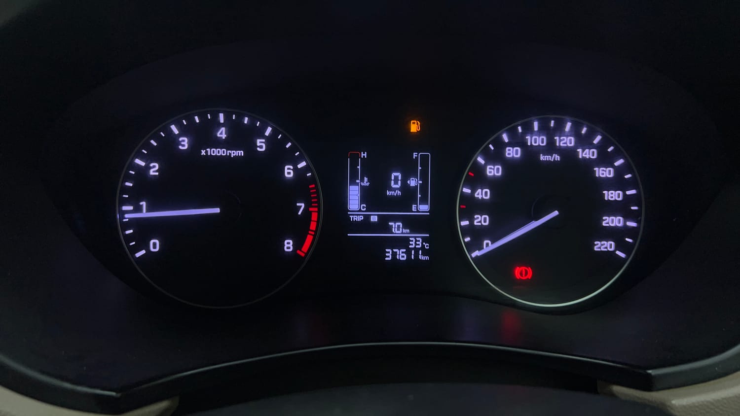 Used 2017 Hyundai Elite i20 Magna Executive 1.2 Petrol Manual interior CLUSTERMETER VIEW