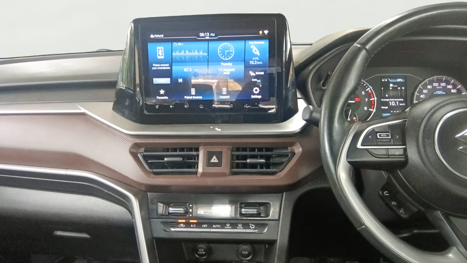 Used 2022 Maruti Suzuki Brezza ZXi Plus Petrol Manual interior MUSIC SYSTEM & AC CONTROL VIEW