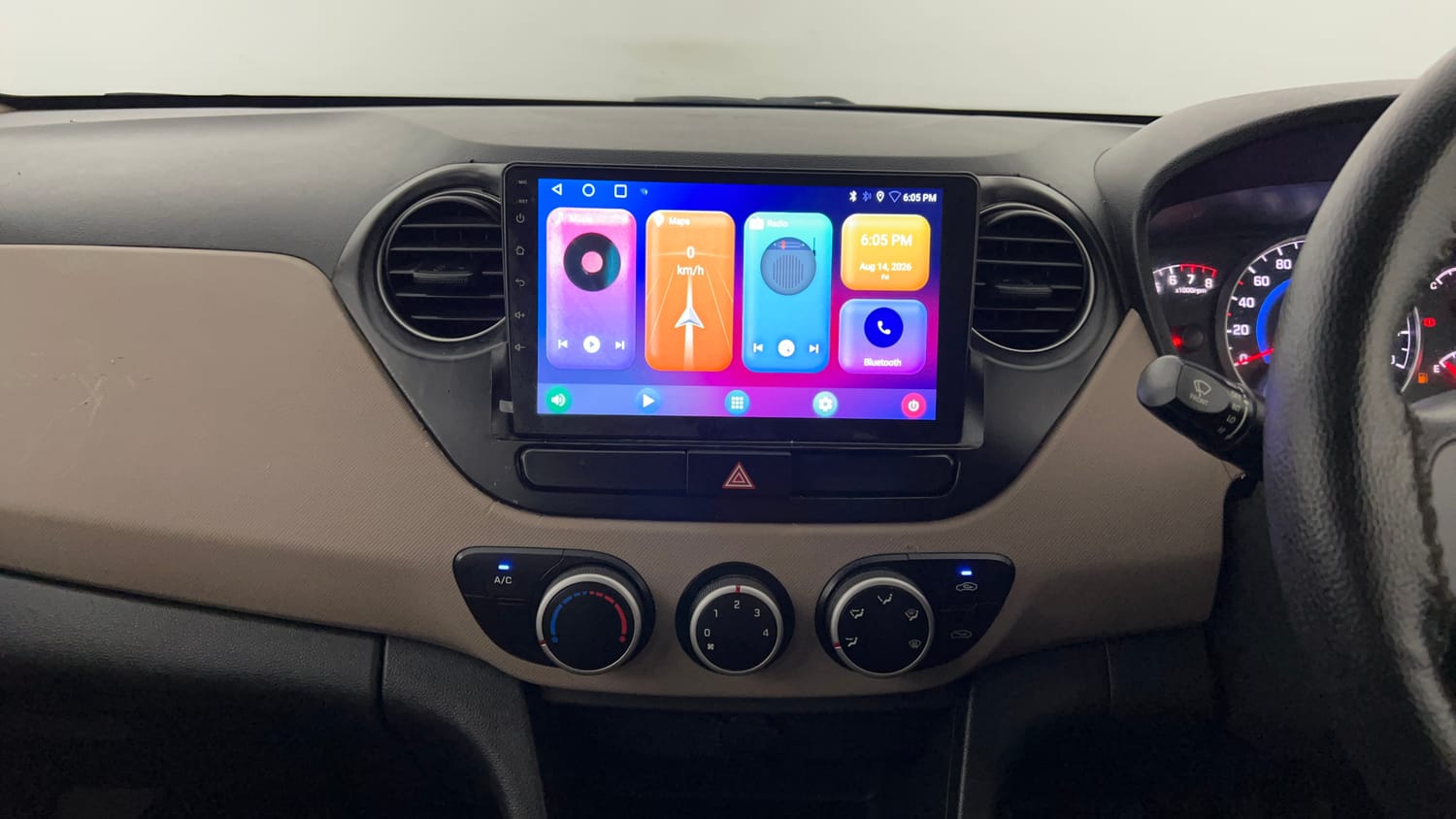 Used 2016 Hyundai Grand i10 Magna 1.2 Kappa VTVT Petrol Manual interior MUSIC SYSTEM & AC CONTROL VIEW