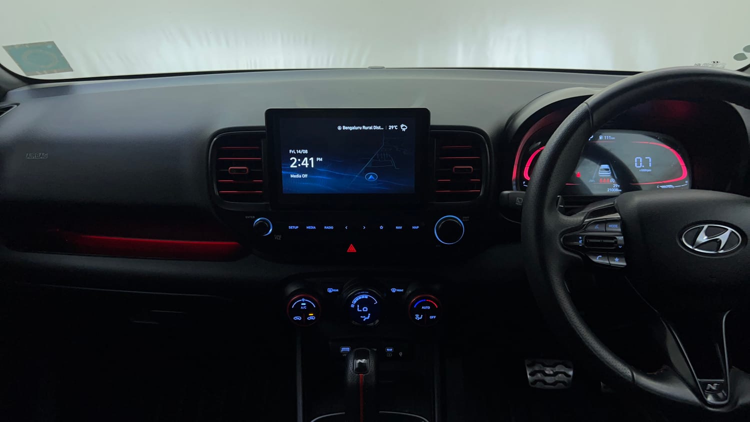 Used 2024 Hyundai Venue N-Line N8 DCT Petrol Automatic interior MUSIC SYSTEM & AC CONTROL VIEW