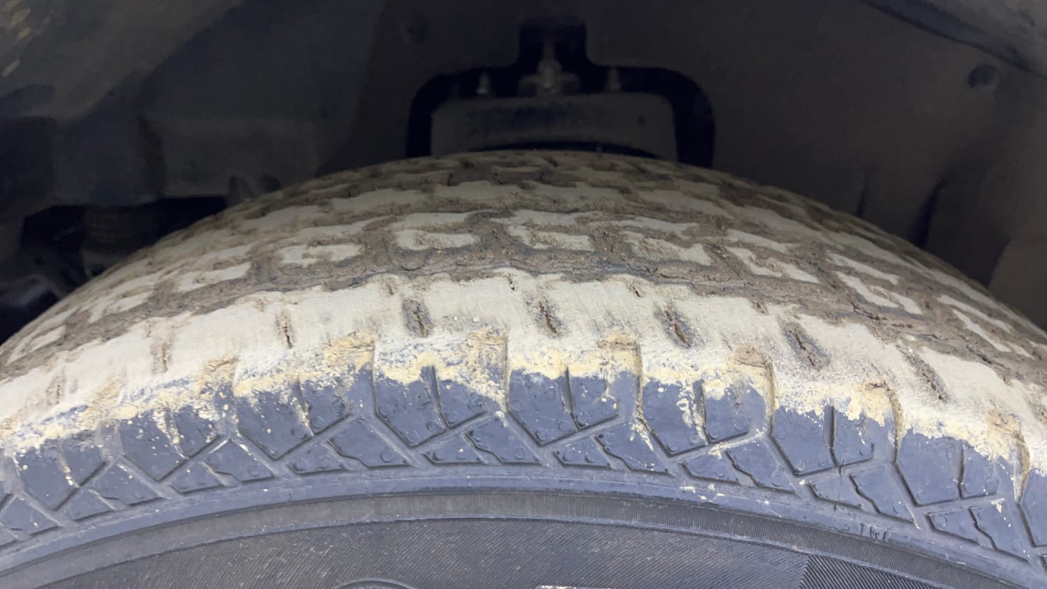 Used 2021 mahindra Thar LX Hard Top Diesel MT 4WD Diesel Manual tyres LEFT FRONT TYRE TREAD VIEW