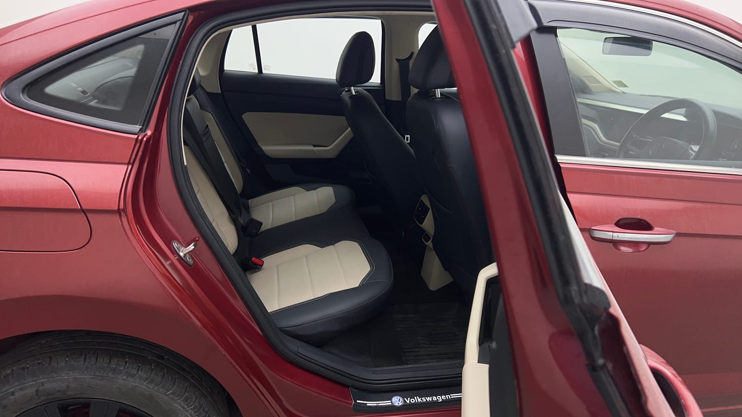 Used 2023 Volkswagen Virtus Highline 1.0 TSI MT Petrol Manual interior RIGHT SIDE REAR DOOR CABIN VIEW