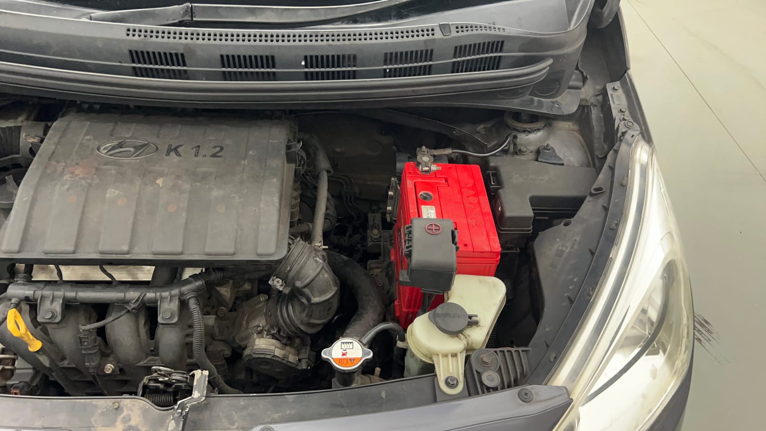 Used 2015 Hyundai Grand i10 Sportz 1.2 Kappa VTVT Petrol Manual engine ENGINE LEFT SIDE VIEW