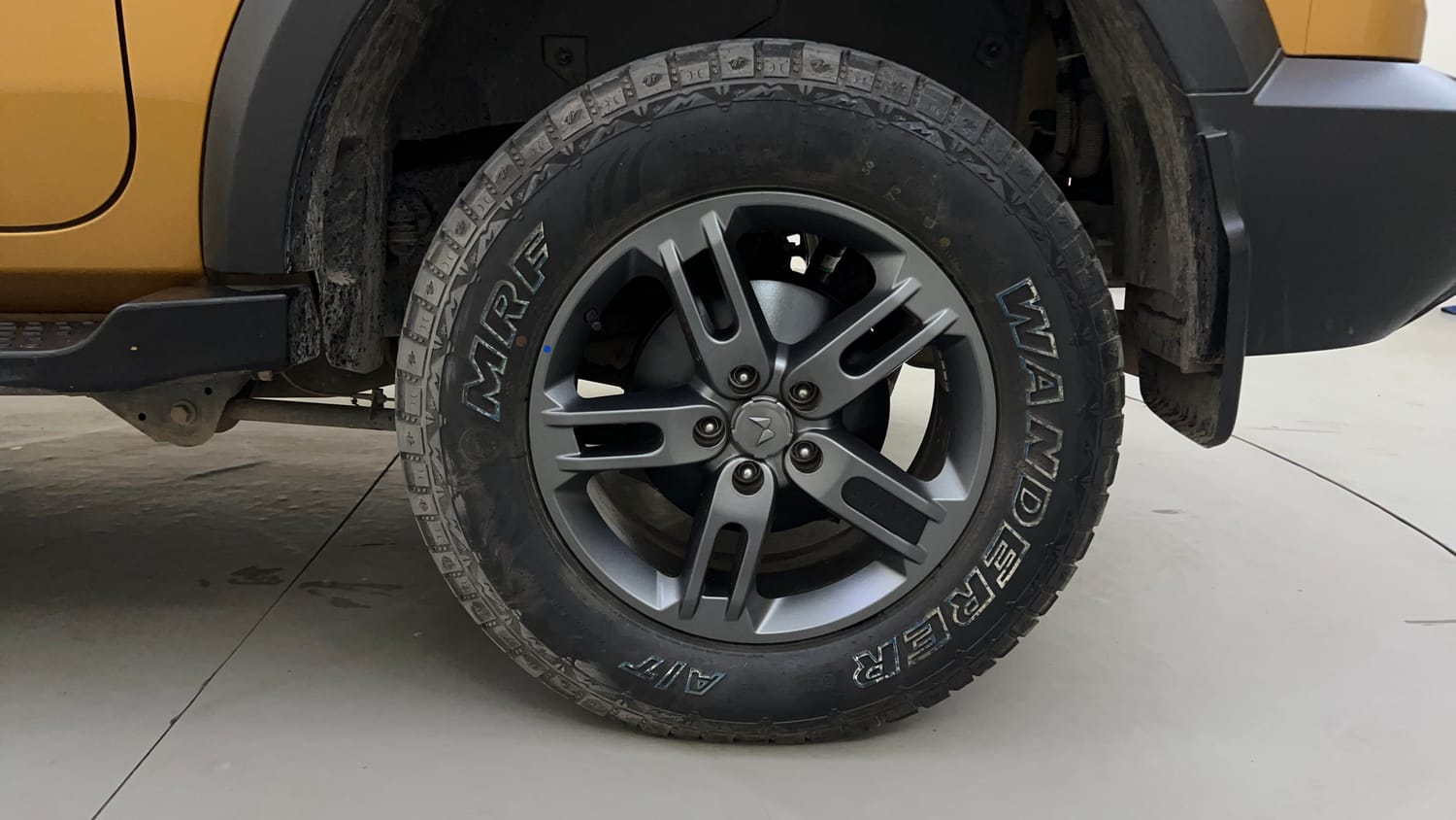 Used 2023 Mahindra Thar LX Hard Top Petrol AT RWD Petrol Automatic tyres LEFT REAR TYRE RIM VIEW