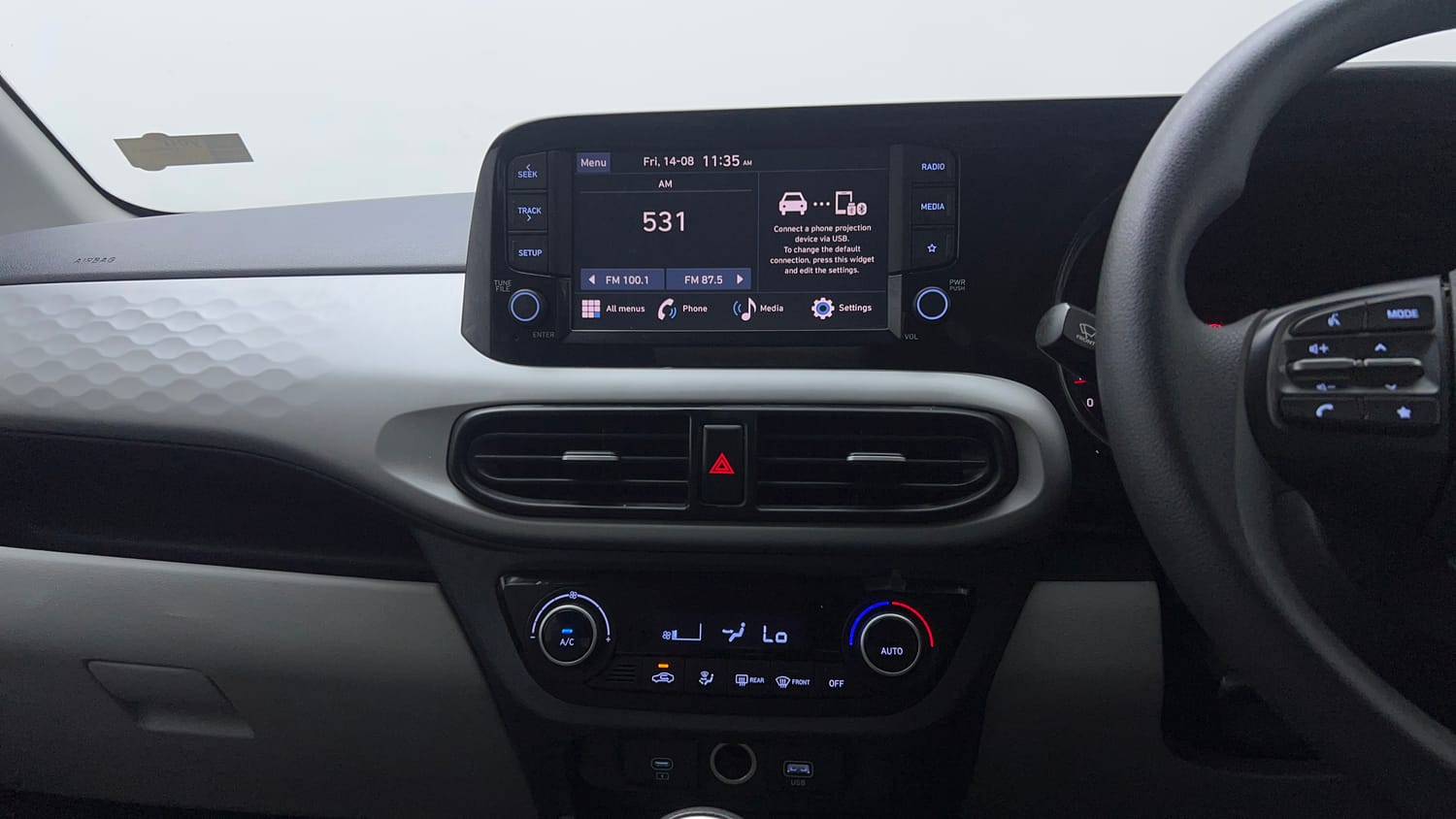 Used 2024 Hyundai Grand i10 Nios Sportz 1.2 Kappa VTVT Petrol Manual interior MUSIC SYSTEM & AC CONTROL VIEW