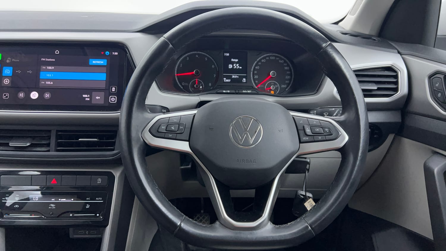 Used 2024 Volkswagen Taigun Highline 1.0 TSI MT Petrol Manual interior STEERING VIEW