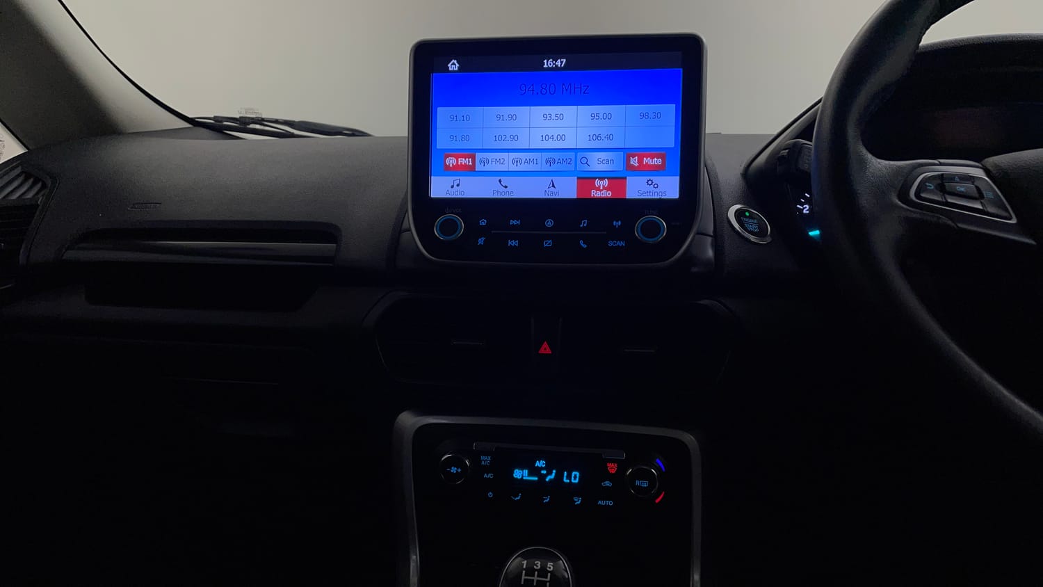 Used 2018 Ford EcoSport Titanium 1.5L Ti-VCT Petrol Manual interior MUSIC SYSTEM & AC CONTROL VIEW