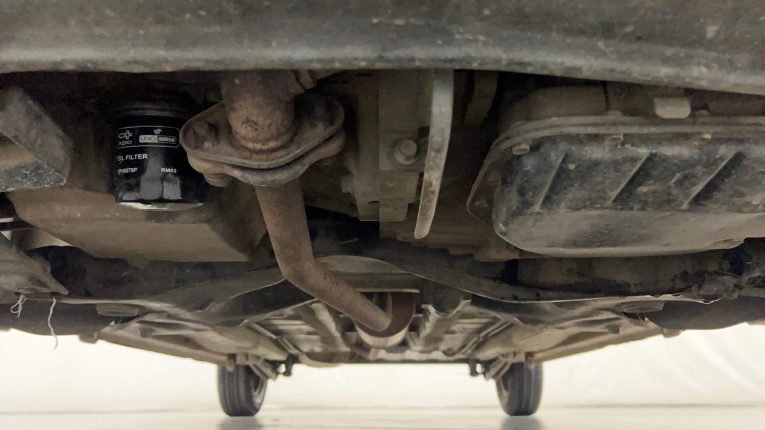 Used 2013 Maruti Suzuki A-Star Vxi (ABS) AT Petrol Automatic extra FRONT LEFT UNDERBODY VIEW