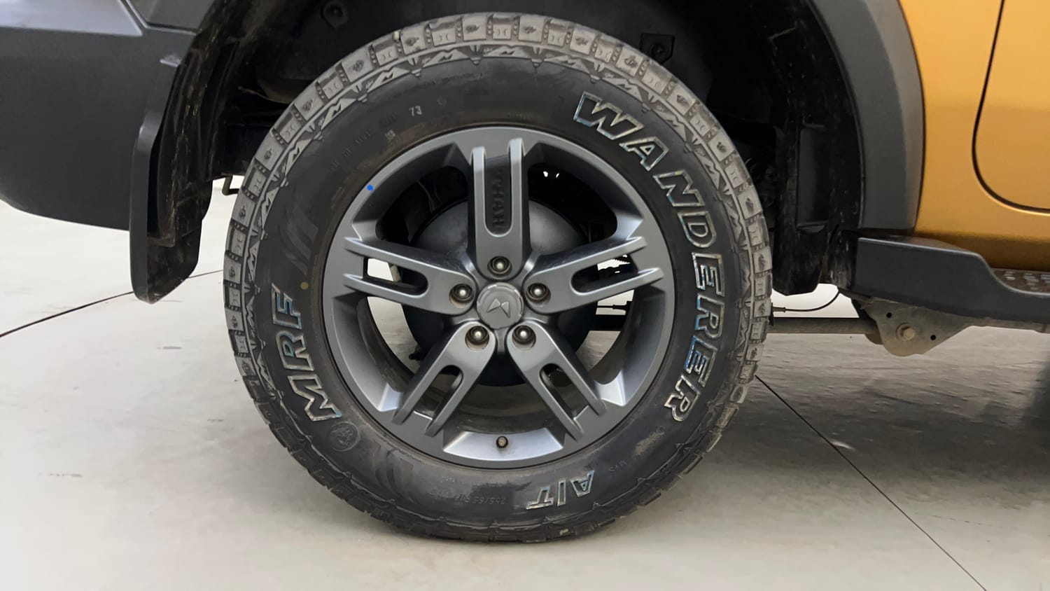 Used 2023 Mahindra Thar LX Hard Top Petrol AT RWD Petrol Automatic tyres RIGHT REAR TYRE RIM VIEW