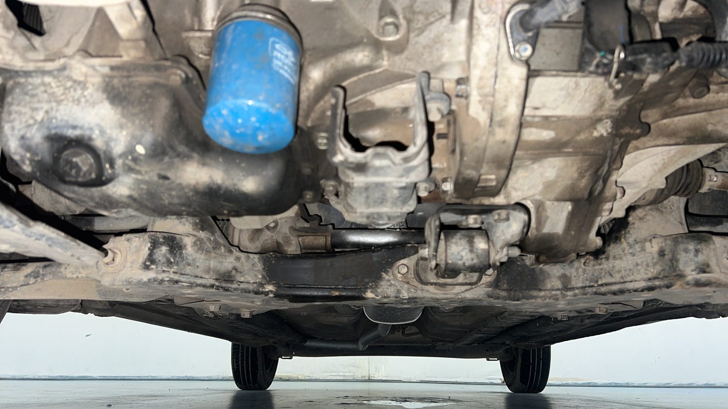 Used 2017 Hyundai Grand i10 Magna 1.2 Kappa VTVT Petrol Manual extra FRONT LEFT UNDERBODY VIEW
