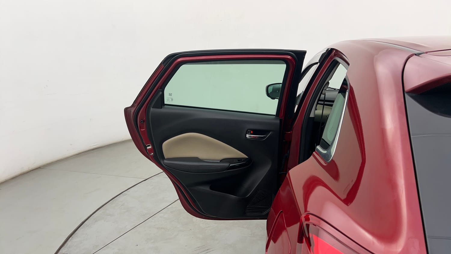 Used 2022 Toyota Glanza V Petrol Manual interior LEFT REAR DOOR OPEN VIEW