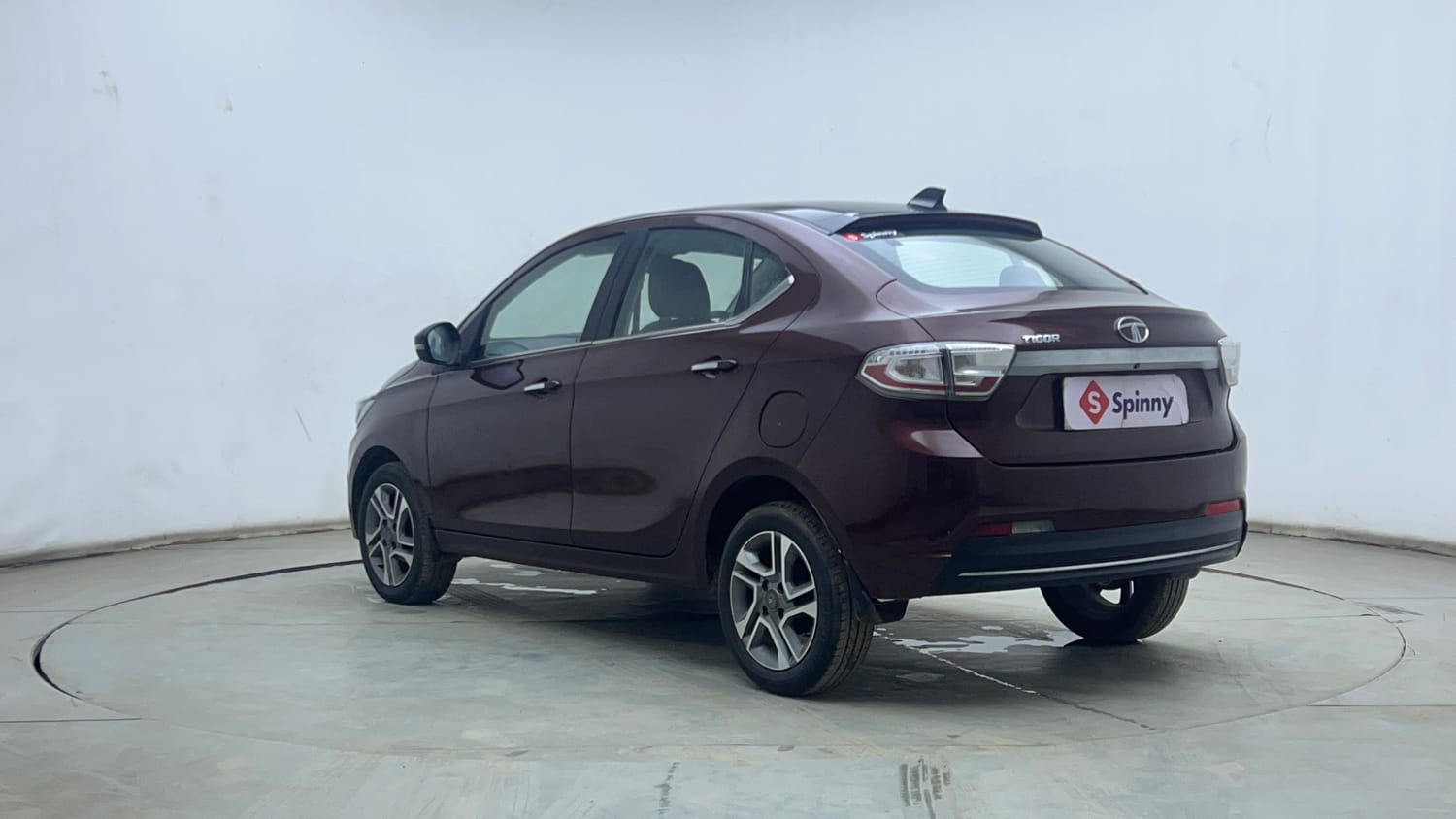 Used 2022 Tata Tigor XZA Plus Dual Tone Petrol Automatic exterior LEFT REAR CORNER VIEW
