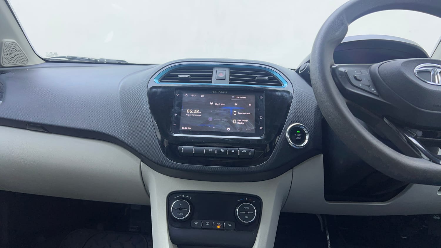 Used 2022 Tata Tigor EV XZ Plus Electric Automatic interior MUSIC SYSTEM & AC CONTROL VIEW