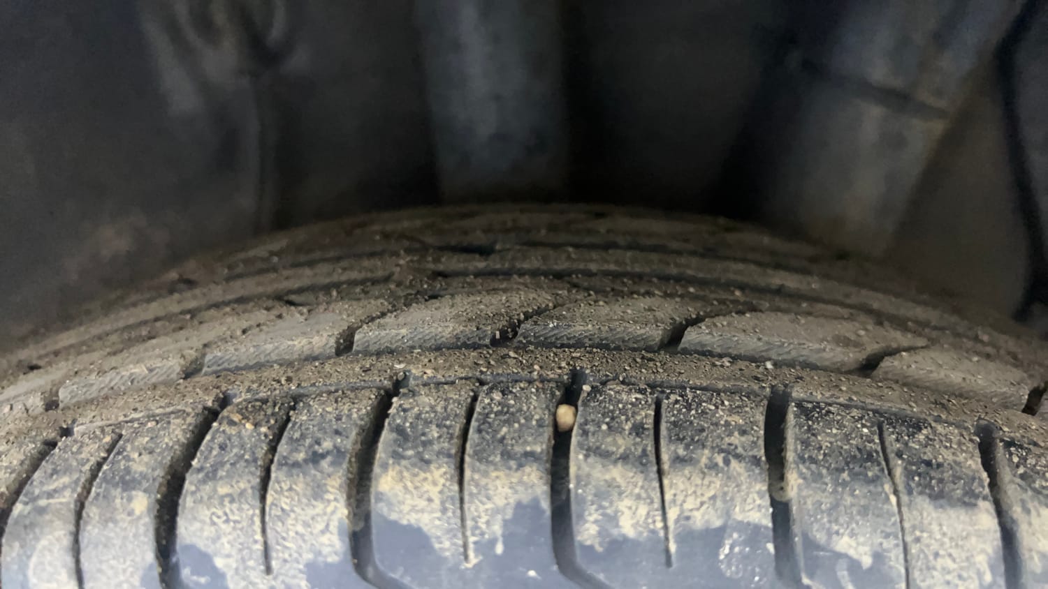 Used 2022 Hyundai Aura SX Plus 1.2 AMT Petrol Petrol Automatic tyres LEFT REAR TYRE TREAD VIEW