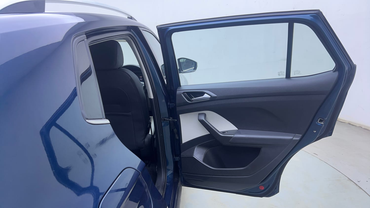 Used 2025 Volkswagen Taigun Topline 1.0 TSI AT Petrol Automatic interior RIGHT REAR DOOR OPEN VIEW