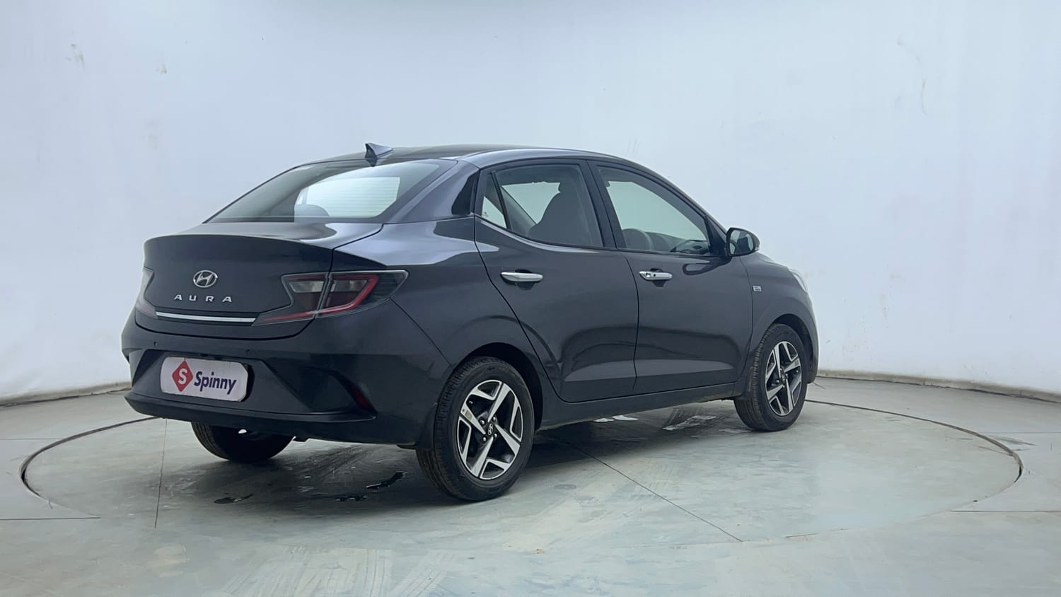 Used 2022 Hyundai Aura SX Plus 1.2 AMT Petrol Petrol Automatic exterior RIGHT REAR CORNER VIEW