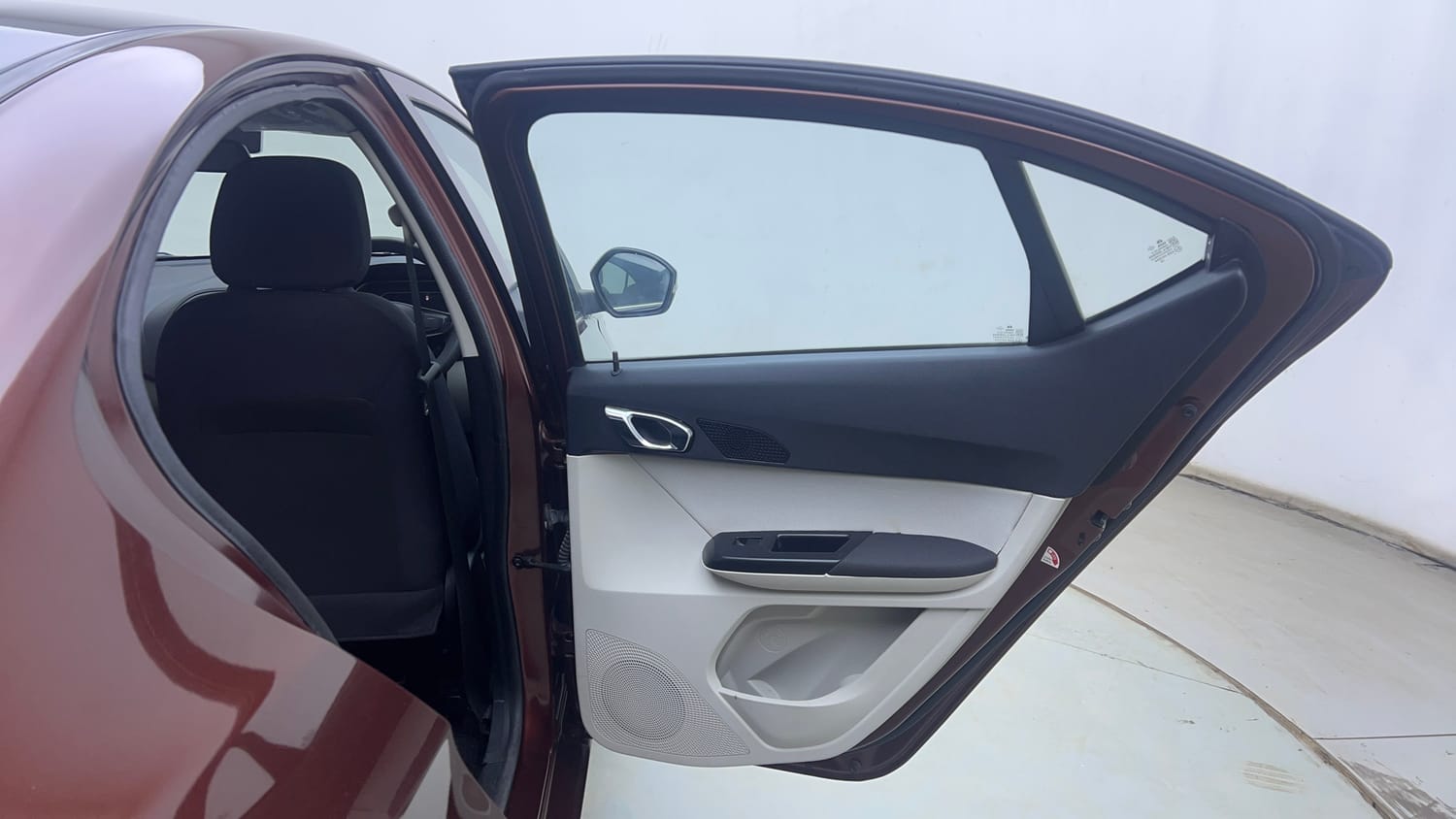 Used 2022 Tata Tigor XZA Plus Dual Tone Petrol Automatic interior RIGHT REAR DOOR OPEN VIEW