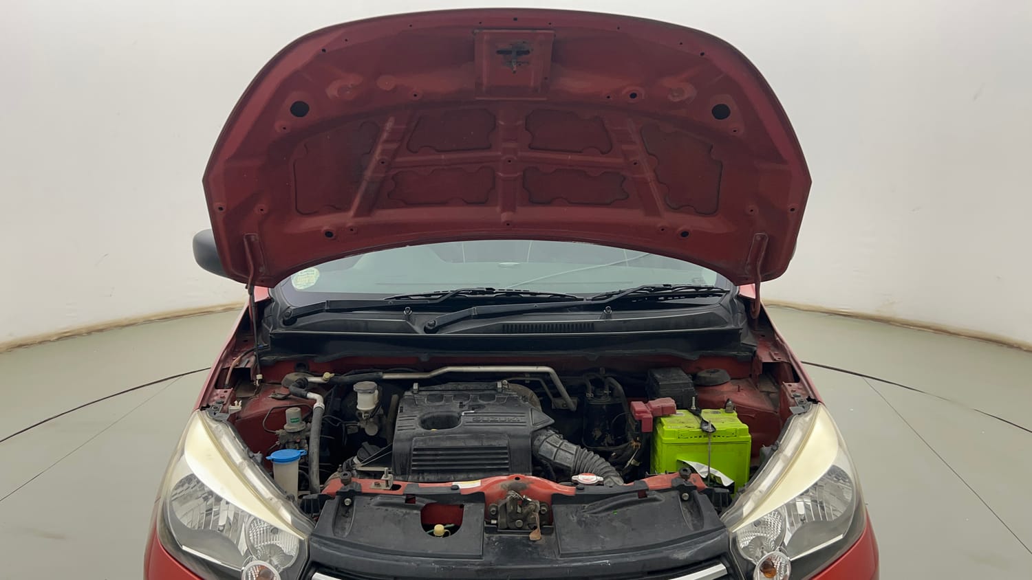 Used 2015 Maruti Suzuki Celerio VXi AMT Petrol Automatic engine ENGINE & BONNET OPEN FRONT VIEW