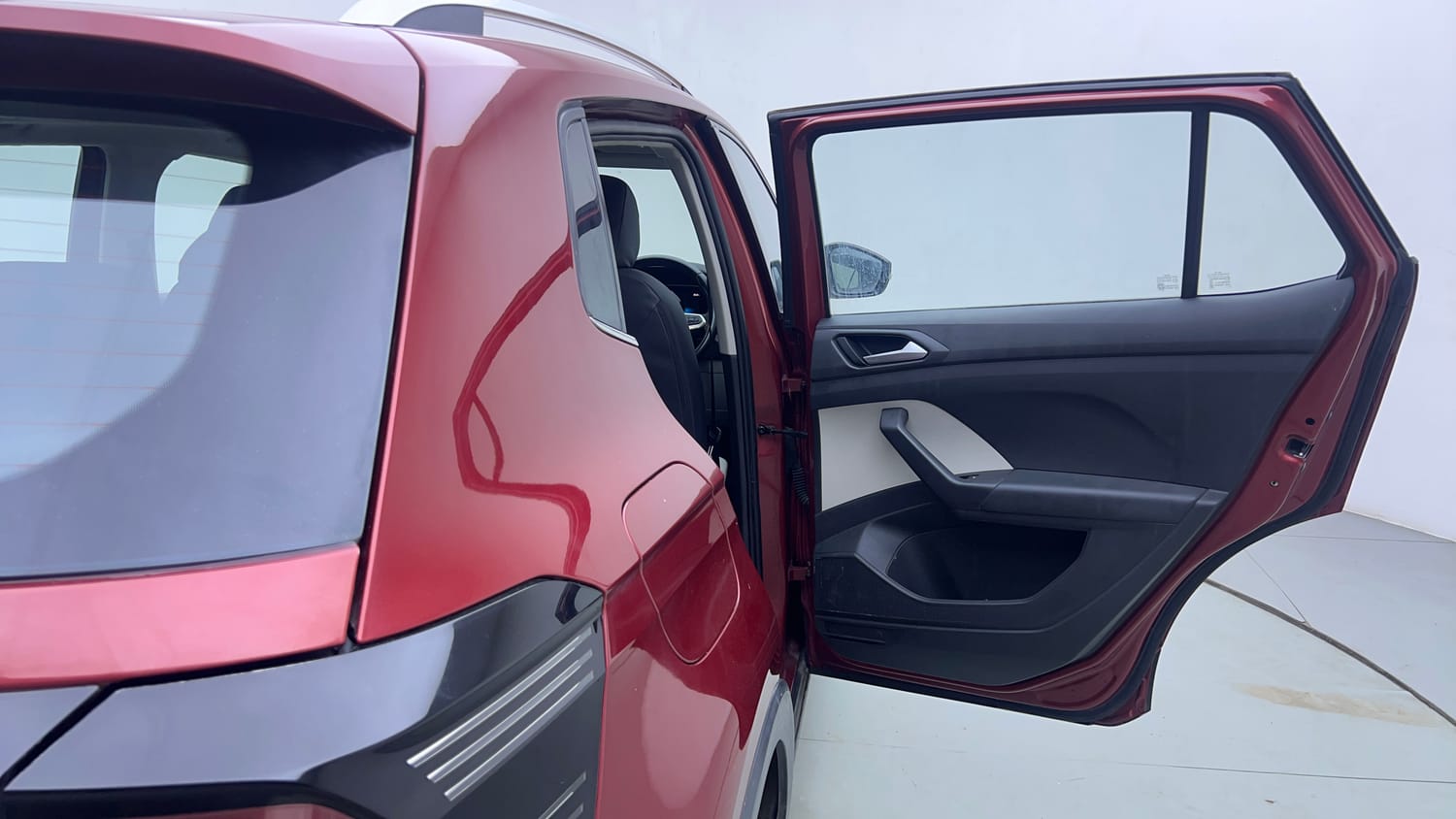 Used 2022 Volkswagen Taigun Topline 1.0 TSI AT Petrol Automatic interior RIGHT REAR DOOR OPEN VIEW