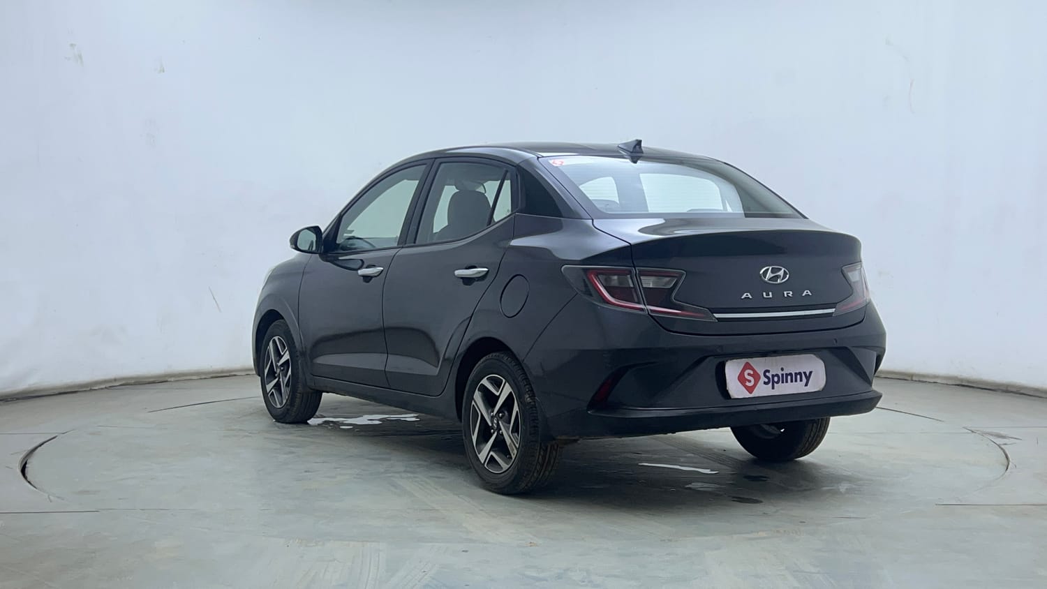 Used 2022 Hyundai Aura SX Plus 1.2 AMT Petrol Petrol Automatic exterior LEFT REAR CORNER VIEW