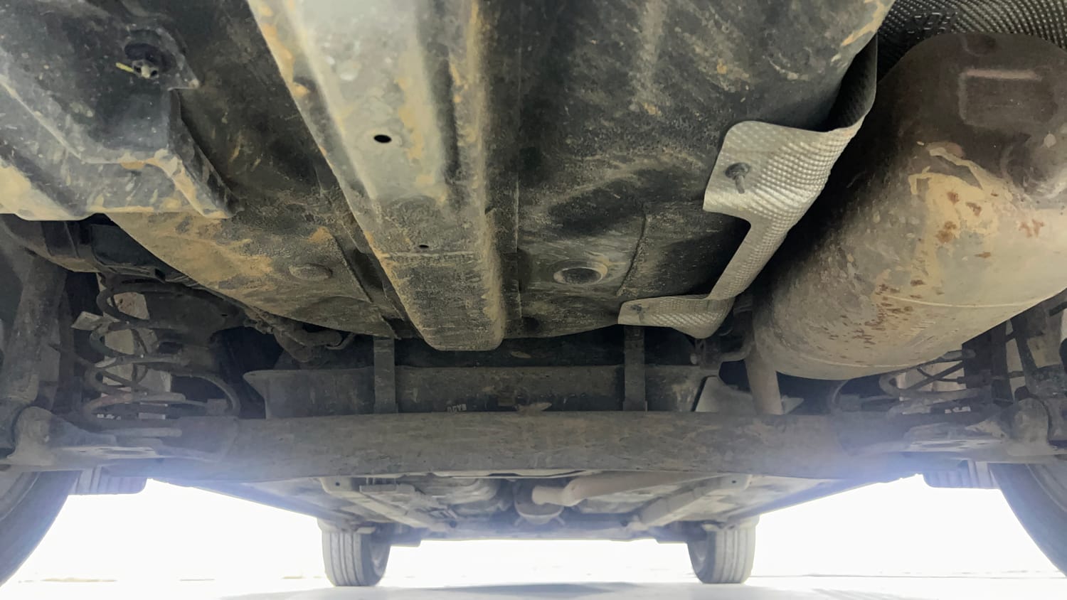 Used 2022 Hyundai Aura SX Plus 1.2 AMT Petrol Petrol Automatic extra REAR UNDERBODY VIEW (TAKEN FROM REAR)