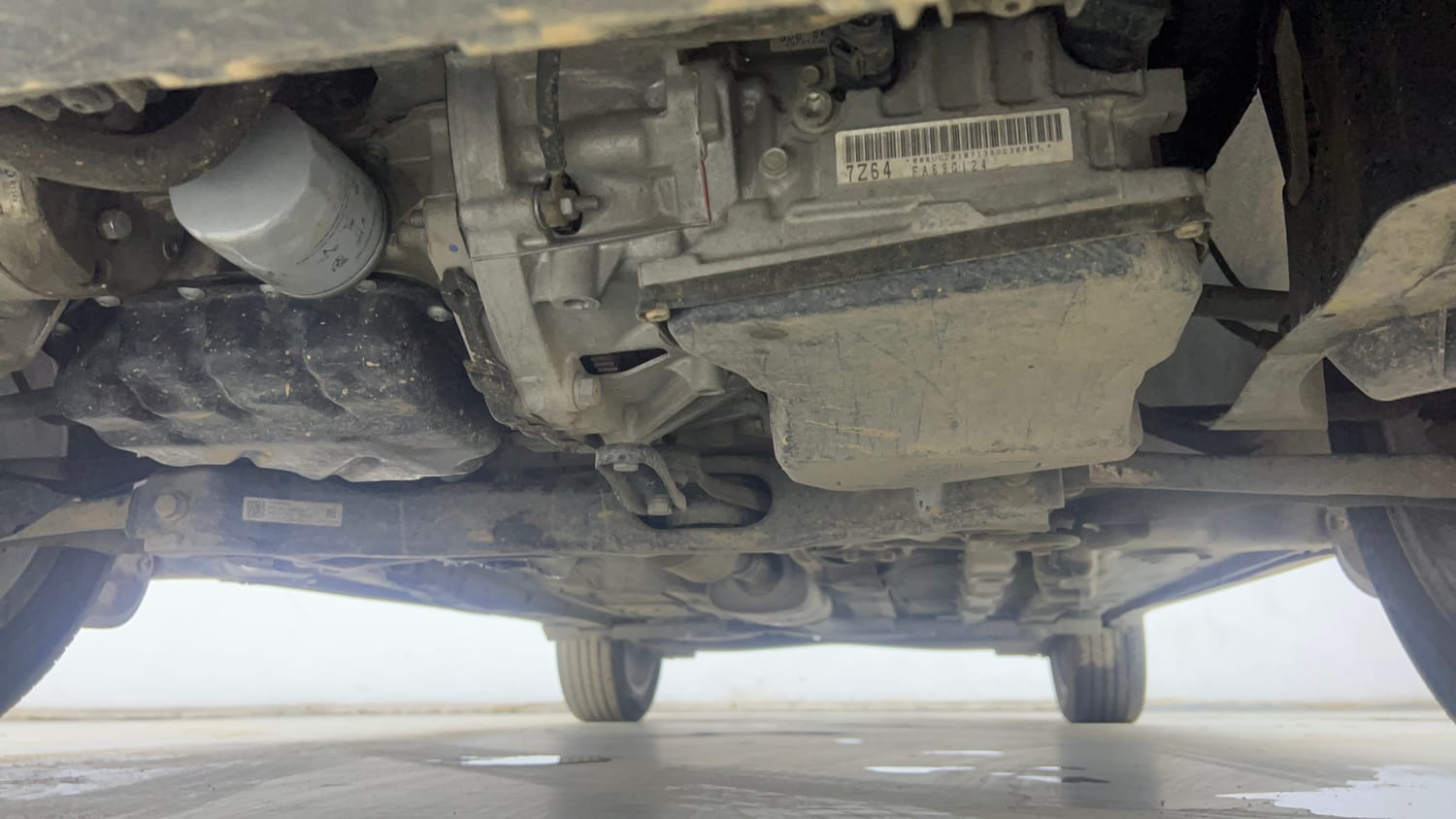 Used 2025 Volkswagen Taigun Topline 1.0 TSI AT Petrol Automatic extra FRONT LEFT UNDERBODY VIEW