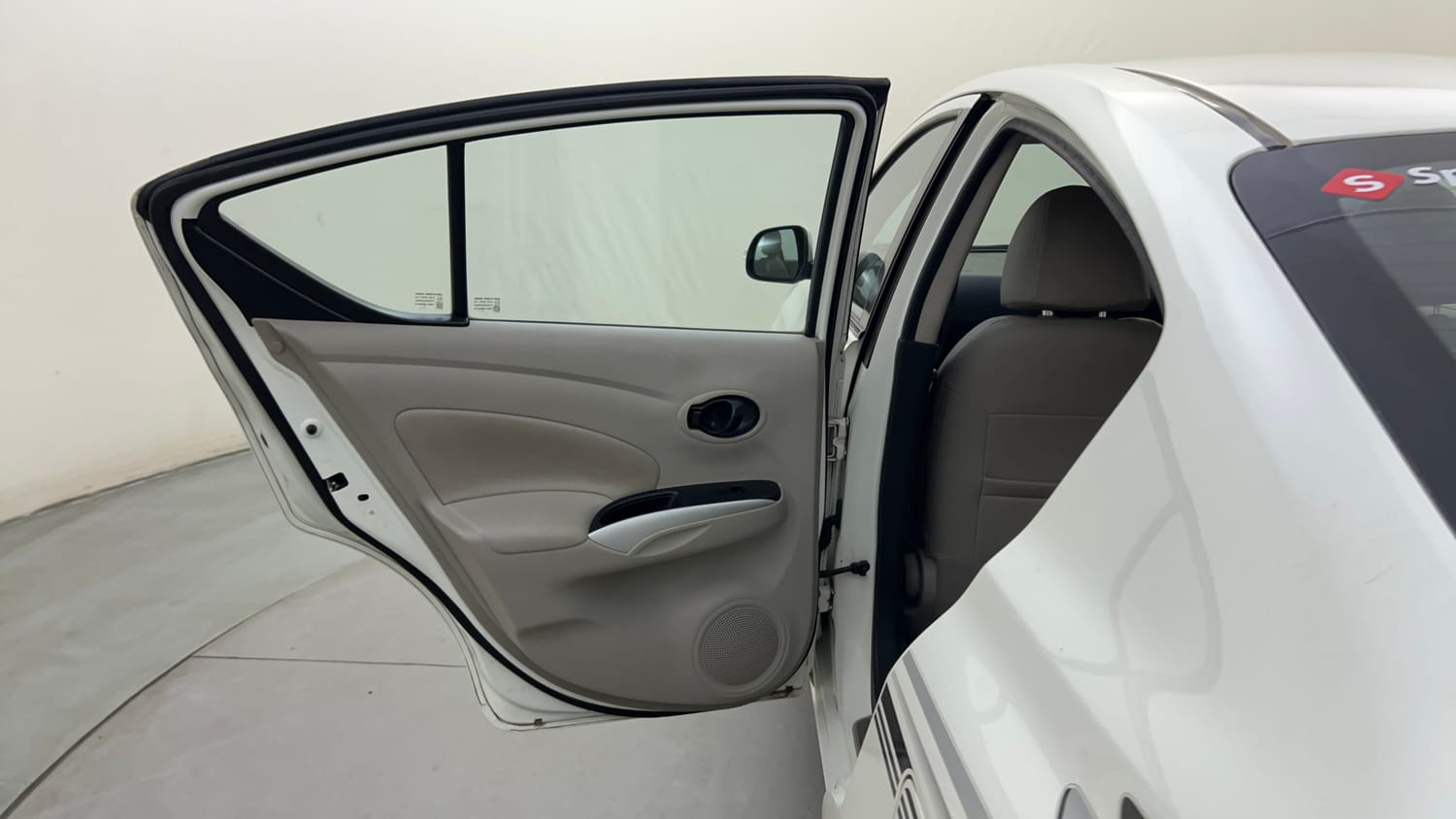 Used 2018 Nissan Sunny XV CVT Petrol Automatic interior LEFT REAR DOOR OPEN VIEW